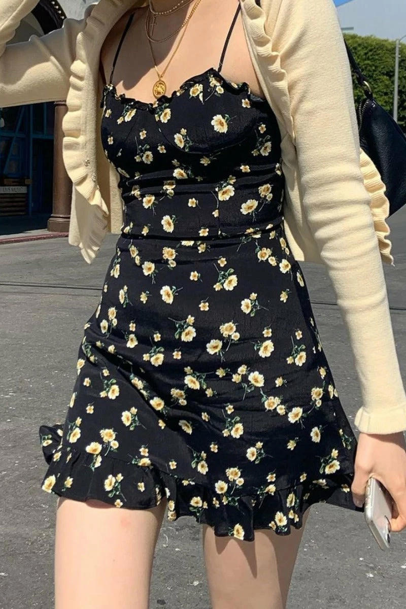 Unzzy HOT SALE Vintage Black Slip Dress KF82792 5 Unzzy HOT SALE Vintage Black Slip Dress KF82792