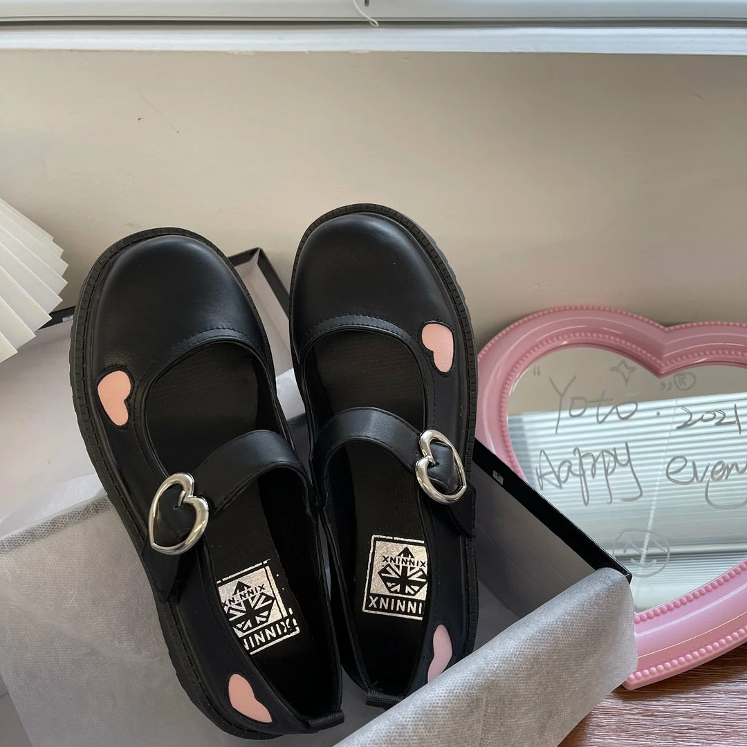 Unzzy HOT SALE Cute Black Leather Shoes KF82556 2 Unzzy HOT SALE Cute Black Leather Shoes KF82556