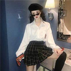 Unzzy HOT SALE Shirt + Skirt Two-piece Suit KF90358