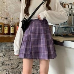 Unzzy Korean Plaid Skirt KF81158