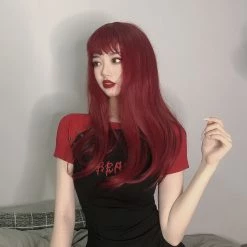 Unzzy Red Long Straight Wig KF9570 12 Unzzy Red Long Straight Wig KF9570