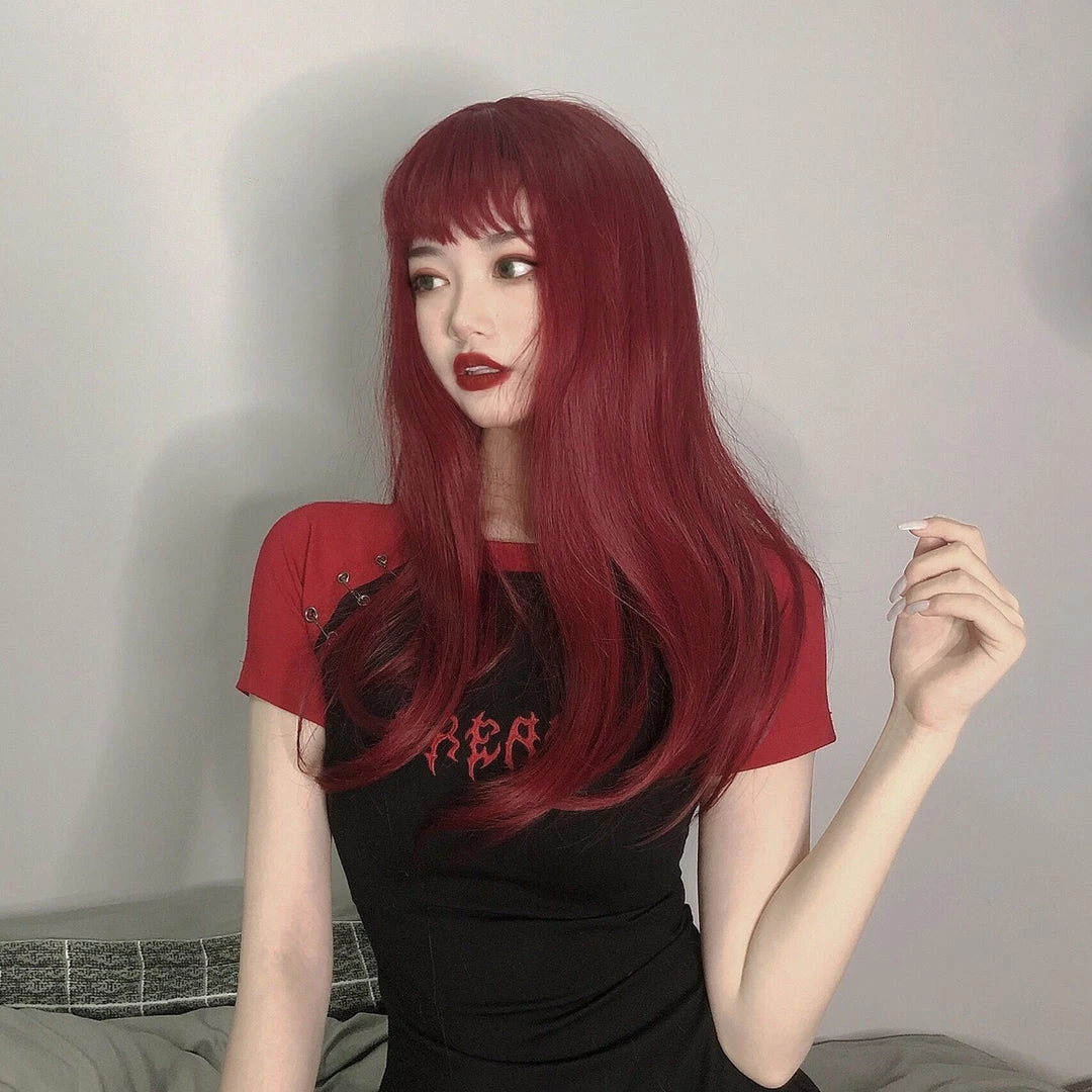 Unzzy Red Long Straight Wig KF9570 6 Unzzy Red Long Straight Wig KF9570