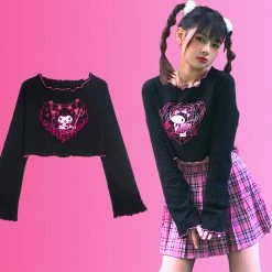 Unzzy Black Kuromi T-shirt KF81991 HOT SALE