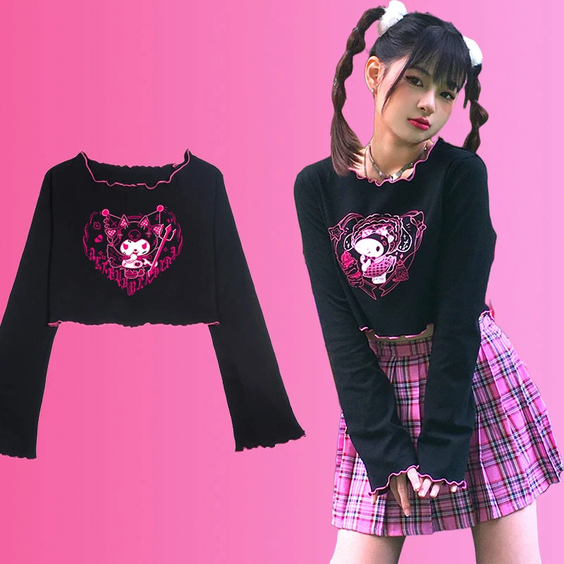 Unzzy Black Kuromi T-shirt KF81991 HOT SALE 1 Unzzy Black Kuromi T-shirt KF81991 HOT SALE