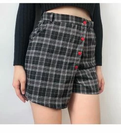 Unzzy Love Heart Plaid Skirt KF90359 11 Unzzy Love Heart Plaid Skirt KF90359