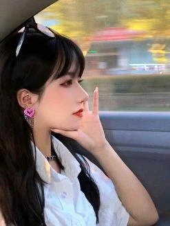 Unzzy Pink Love Earrings KF81609