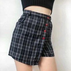 Unzzy Love Heart Plaid Skirt KF90359 12 Unzzy Love Heart Plaid Skirt KF90359