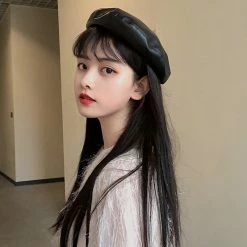 HOT SALE Unzzy Leather Beret KF50098