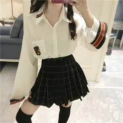 Unzzy HOT SALE Shirt + Skirt Two-piece Suit KF90358