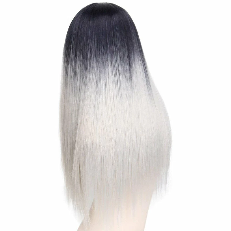 Unzzy HOT SALE Gray Long Straight Wig KF81421 4 Unzzy HOT SALE Gray Long Straight Wig KF81421