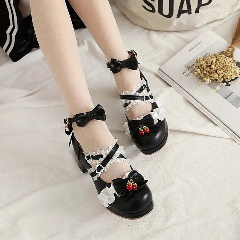 Unzzy Lolita Bow Leather Shoes KF81281 HOT SALE 4 Unzzy Lolita Bow Leather Shoes KF81281 HOT SALE