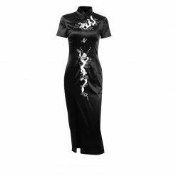 Unzzy Dark Dragon Embroidery Cheongsam KF81269 HOT SALE