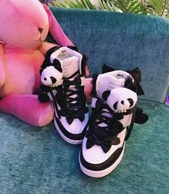 Unzzy Cute Panda Bow Shoes KF8214 HOT SALE