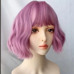Unzzy HOT SALE Purple Short Curly Wig KF81395