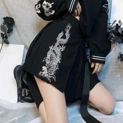 Unzzy HOT SALE Dragon Embroidered Skirt KF81414