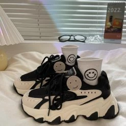 Unzzy Black Platform Sneakers KF90526 HOT SALE