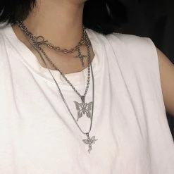 Unzzy HOT SALE Harajuku Butterfly Necklace KF81250