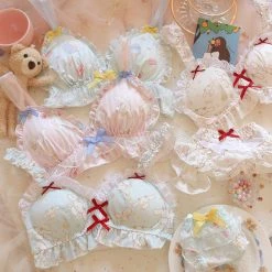 Unzzy Cute Cartoon Print Bra Set KF82531