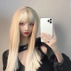 Unzzy Golden Long Straight Wig KF81598