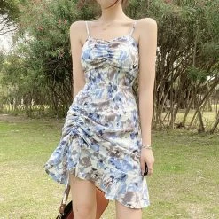 Unzzy Chic Tie-dye Slip Dress KF81062 HOT SALE
