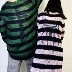 Unzzy Dark Striped Sweater KF82621 HOT SALE