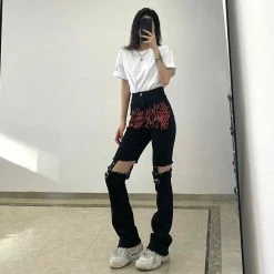 Unzzy Chain Casual Jeans KF82153 HOT SALE