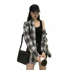 Unzzy Black And White Plaid Shirt KF9207 HOT SALE 9 Unzzy Black And White Plaid Shirt KF9207 HOT SALE