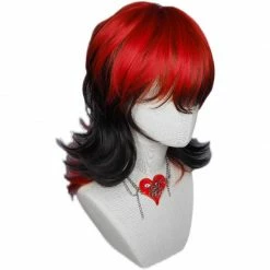 Unzzy Harajuku Punk Red Black Wig KF82514 HOT SALE