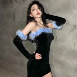 Unzzy Black Vintage Dress KF82486