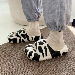 Unzzy HOT SALE Leopard Cow Slippers KF82609