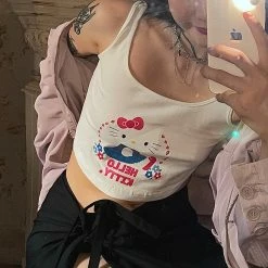 Unzzy White Kitty Vest KF81935