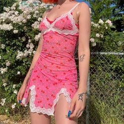 Unzzy Cherry Lace Dress KF9421