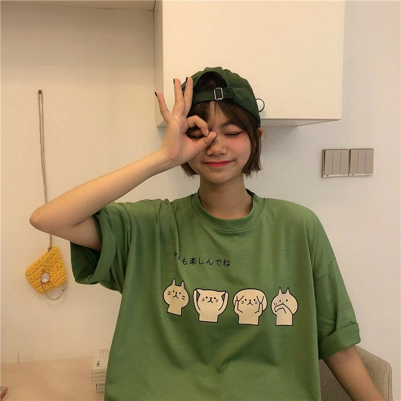 Unzzy Ulzzang Cartoon T-shirt KF90648 HOT SALE 3 Unzzy Ulzzang Cartoon T-shirt KF90648 HOT SALE