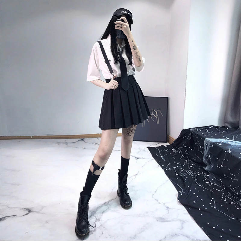 Unzzy HOT SALE Punk Dark Skirt KF81105 1 Unzzy HOT SALE Punk Dark Skirt KF81105