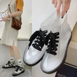 Unzzy Fashion Transparent Rain Boots KF81990 HOT SALE