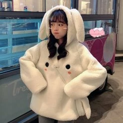 Unzzy Rabbit Ear Sweater+Bag Coat Top KF82331 HOT SALE