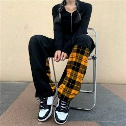 Unzzy Casual Plaid Pants KF82614
