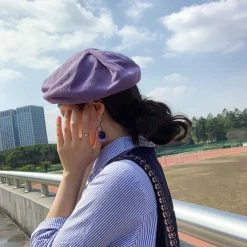 Unzzy Purple Beret Hat KF9336 HOT SALE