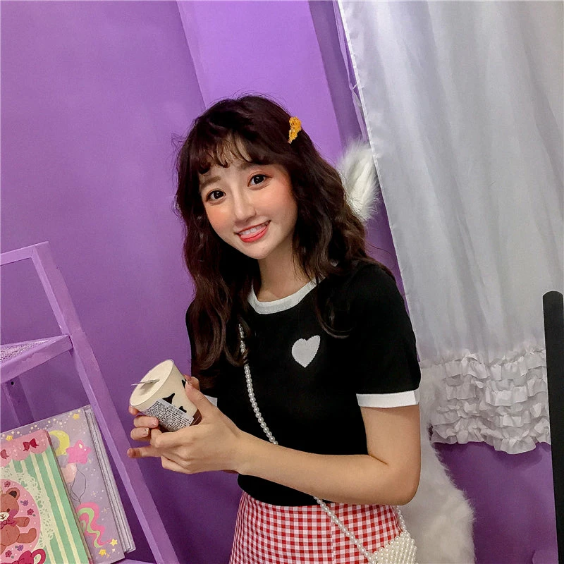 Unzzy Love Heart Short Tshirt KF81040 HOT SALE 2 Unzzy Love Heart Short Tshirt KF81040 HOT SALE