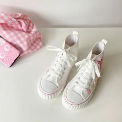 Unzzy High-top Pink White Shoes KF82291 HOT SALE