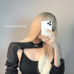 Unzzy Golden Long Straight Wig KF81598