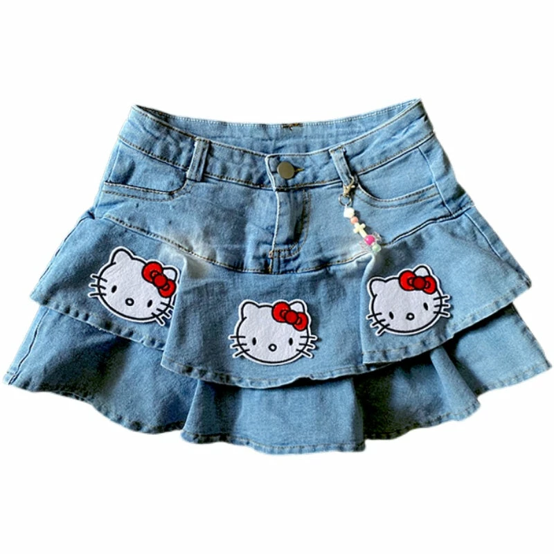Unzzy Kitty Cat Denim Skirt KF82796 HOT SALE 4 Unzzy Kitty Cat Denim Skirt KF82796 HOT SALE