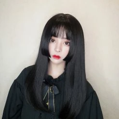 Unzzy HOT SALE Black Long Straight Wig KF9459