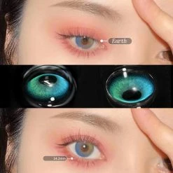 Unzzy EARTH GREEN CONTACT LENS (TWO PIECES) KF23662