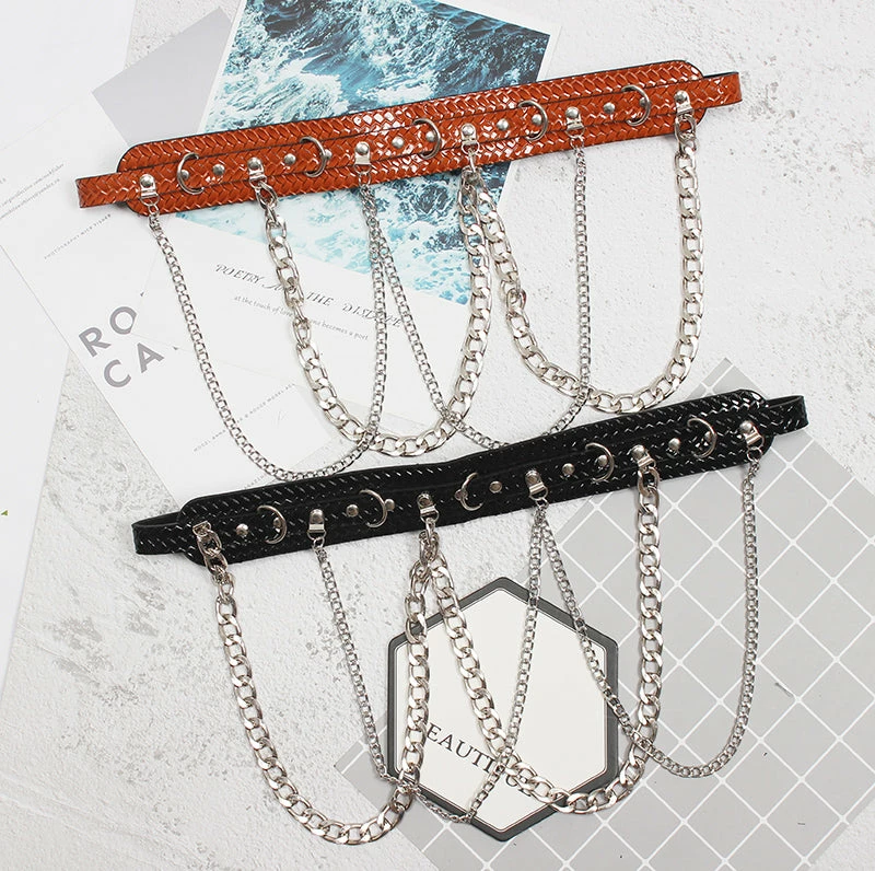 Unzzy Dark Punk Chain Belt KF81817 HOT SALE 4 Unzzy Dark Punk Chain Belt KF81817 HOT SALE