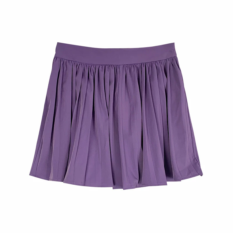 Unzzy HOT SALE Purple High Waist Pleated Skirt KF90338 5 Unzzy HOT SALE Purple High Waist Pleated Skirt KF90338