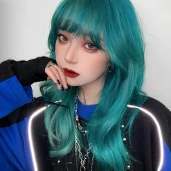 Unzzy HOT SALE Blue-green Wig KF9614