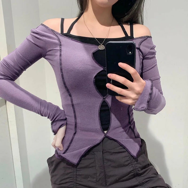 Unzzy Solid Color Round Neck Long Sleeve T-shirt KF9143 HOT SALE 1 Unzzy Solid Color Round Neck Long Sleeve T-shirt KF9143 HOT SALE