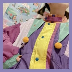 Unzzy Cute Color Matching Loose Coat KF82273