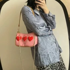 Unzzy Love Pink Shoulder Bag KF82116 8 Unzzy Love Pink Shoulder Bag KF82116